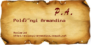 Polónyi Armandina névjegykártya